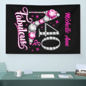 40と素晴らしい、40th誕生日、任意の名前、編集可能 横断幕 (トレードショー)