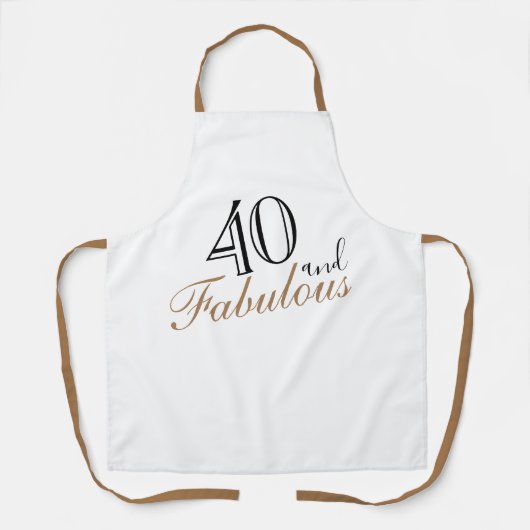 40と素晴らモダンしいエレガント誕生日 エプロン (正面)