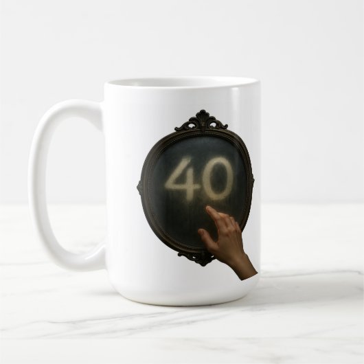 40のトレース：誕生日鏡マグカップ コーヒーマグカップ (左)