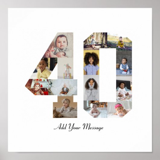 40の写真コラージュ ポスター (正面)