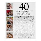 40の愛する理由 誕生日または記念日 ポスター (正面)