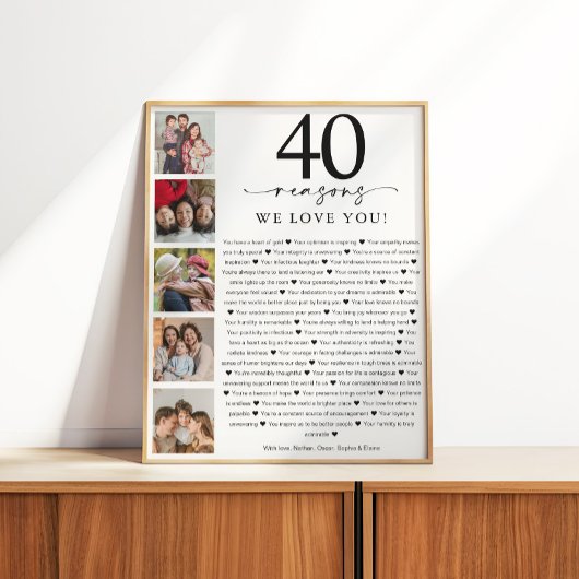 40の愛する理由 誕生日または記念日 ポスター