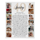 40の愛を伝えるバースデー記念ギフト ポスター (正面)