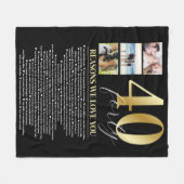 40の理由あなたへの贈り物を愛 フリースブランケット (正面(横))