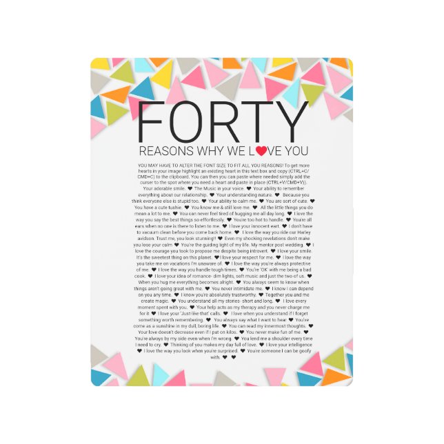 40の理由で、私たちはあなたの幾何学的虹が好きです メタルプリント (正面)