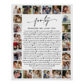 40の理由を愛するフォトコラージュ記念ギフト ポスター (正面)