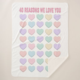 40の理由私たちはあなたを愛する – 40th誕生日プレゼント シェルパブランケット