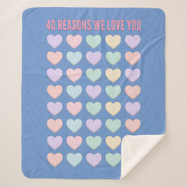 40の理由私たちはあなたを愛する – 40th誕生日プレゼント シェルパブランケット