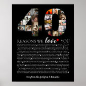 40の理由、私があなたを愛してる フォトモザイク アニバーサリー ポスター (正面)