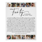 40の理由We Love You誕生日Photo Collage ポスター (正面)