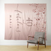 40の素敵な誕生日スター　ローズゴールドの輝きと glam タペストリー (インサイチュ(横))