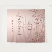 40の素敵な誕生日スター　ローズゴールドの輝きと glam タペストリー (正面(横))