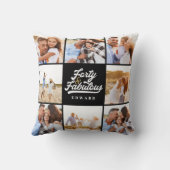 40の良い外観を作る黒い金ゴールド誕生日thro クッション (裏面)