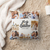 40の良い外観を作る黒い金ゴールド誕生日thro クッション (ブランケット)