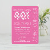 40の誕生日の招待状を回しているピンクの一見 招待状 (スタンド正面)