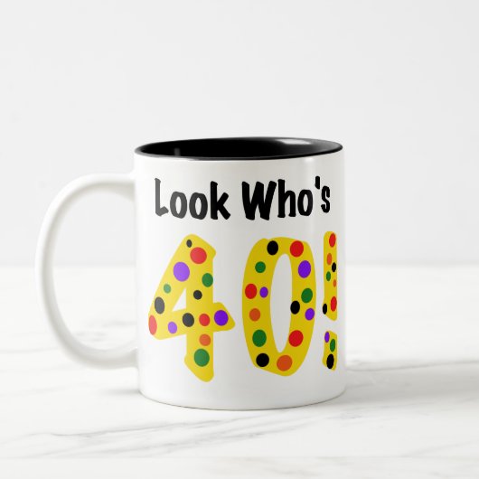 40はだれであるか見て下さい ツートーンマグカップ (左)