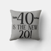 40は新しい20幸せ40誕生日リバーシブル クッション (裏面)