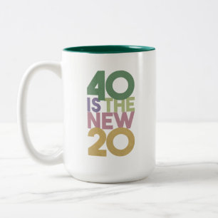 40は新しい20 - 40th誕生日エッセンティアーコーヒー ツートーンマグカップ