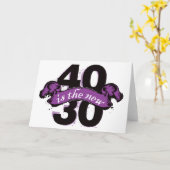 40は新しい30 -紫色です カード (黄色い花)