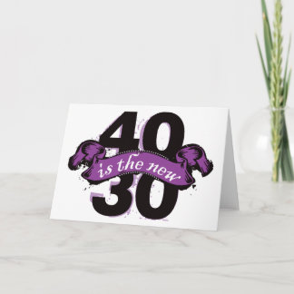 40は新しい30 -紫色です カード