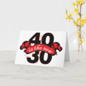 40は新しい30 -赤です カード (黄色い花)