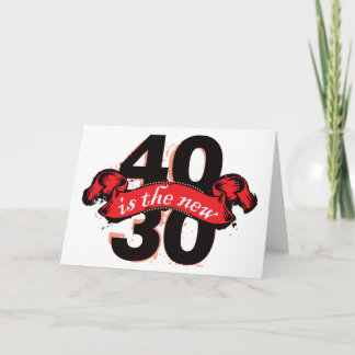 40は新しい30 -赤です カード