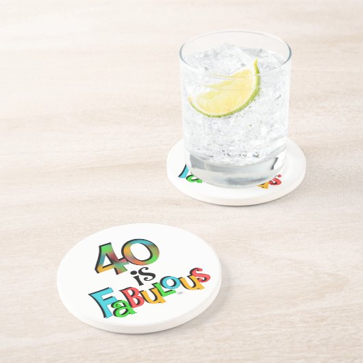 40は素晴らしい誕生日Tシャツとギフト コースター (側面)