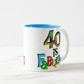 40は素晴らしい誕生日Tシャツとギフト ツートーンマグカップ (正面右)