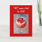 40は飲み物のおごりを食べ意味すメリーる シーズンカード (正面)