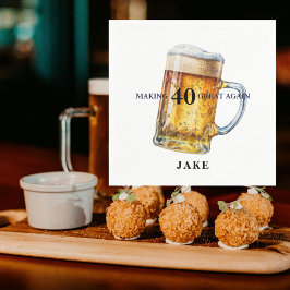 40をもう一度偉大に Beer 誕生日パーティー II スタンダードカクテルナプキン