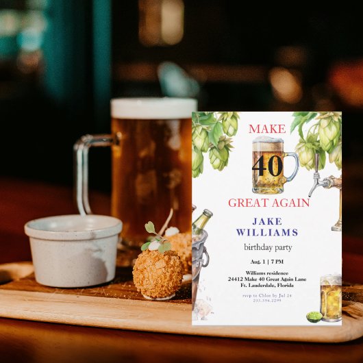 40を偉大にするビール 誕生日パーティー 招待状