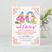 40アンドファブラス誕生日フィエスタ招待状 招待状 (スタンド正面)