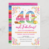 40アンドファブラス誕生日フィエスタ招待状 招待状 (正面/裏面)