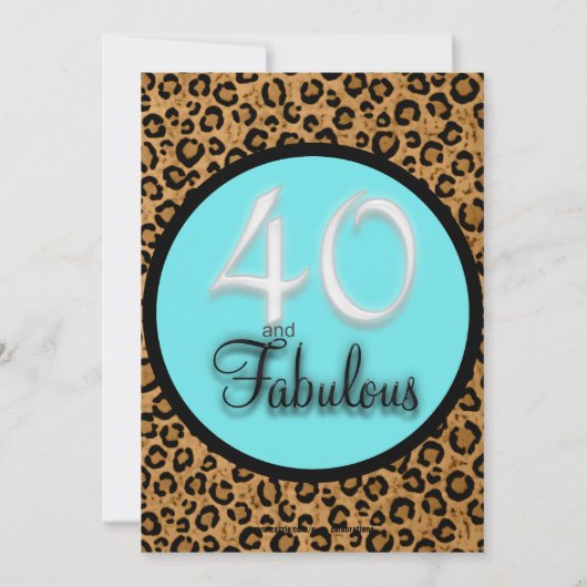 40アンドファヴルーヒョパード誕生日招待状 招待状 (裏面)