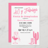 40イスペインのファブローザウエスタンフィエスタ誕生日 招待状 (正面/裏面)