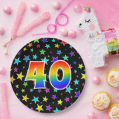 40イベント:レインはっきりしたボー40カラフル,おもしろい ペーパープレート (パーティー)