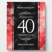 40エレガント回Ruby結婚記念日お祝い フォトプラーク (正面)