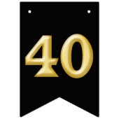 40エレガント番目の金ゴールド炭モダンパーティー バンティングフラッグ (第2の旗)