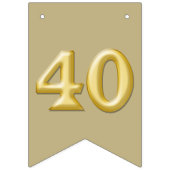 40エレガント番目の金ゴールド炭モダンパーティー バンティングフラッグ (第1の旗)