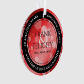 40エレガントth 80th Rubyの結婚記念日 オーナメント (正面)