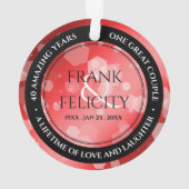 40エレガントth 80th Rubyの結婚記念日 オーナメント (裏面)