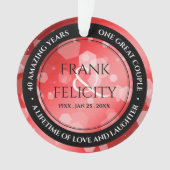 40エレガントth 80th Rubyの結婚記念日 オーナメント (正面)