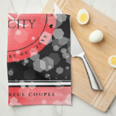 40エレガントth 80th Rubyの結婚記念日 キッチンタオル (四つ折り)