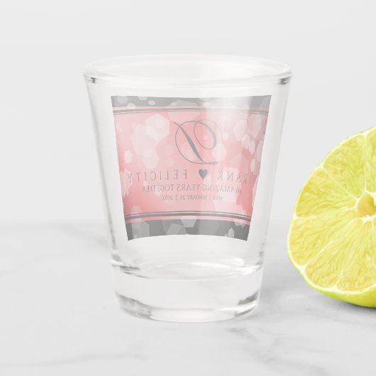 40エレガントth 80th Rubyの結婚記念日 ショットグラス (裏面)