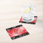 40エレガントth 80th Rubyの結婚記念日 スクエアペーパーコースター (インサイチュ)