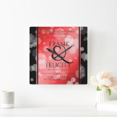 40エレガントth 80th Rubyの結婚記念日 スクエア壁時計 (ホーム)