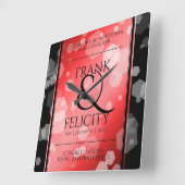 40エレガントth 80th Rubyの結婚記念日 スクエア壁時計 (傾斜)