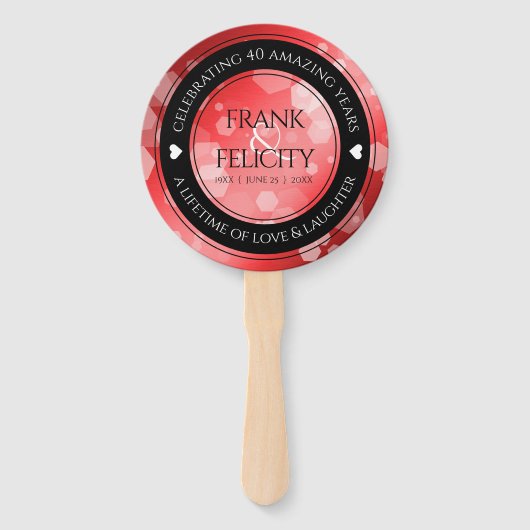 40エレガントth 80th Rubyの結婚記念日 ハンドファン (正面)