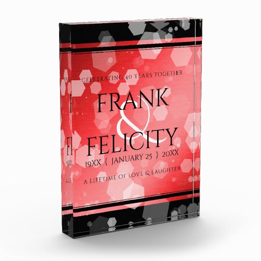 40エレガントth 80th Rubyの結婚記念日 フォトブロック (左)