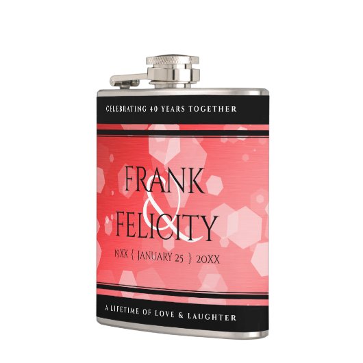 40エレガントth 80th Rubyの結婚記念日 フラスク (左)